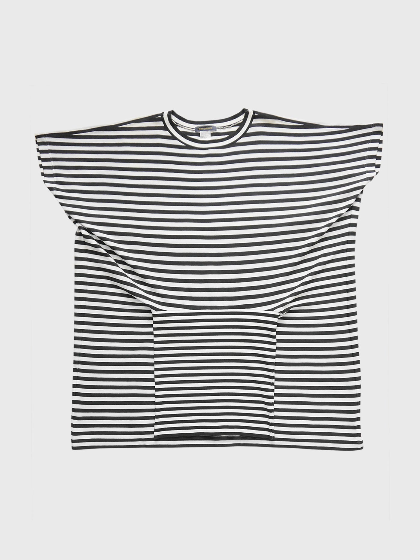 ISSEY MIYAKE c. 1985 Vintage Documented Striped "Two-in-One" Dress Size S