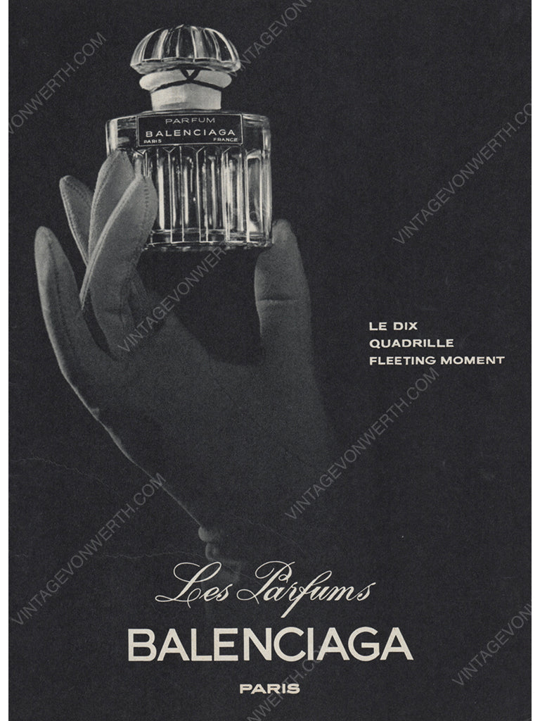 BALENCIAGA 1963 Vintage Advertisement Perfume Parfum Fragrance