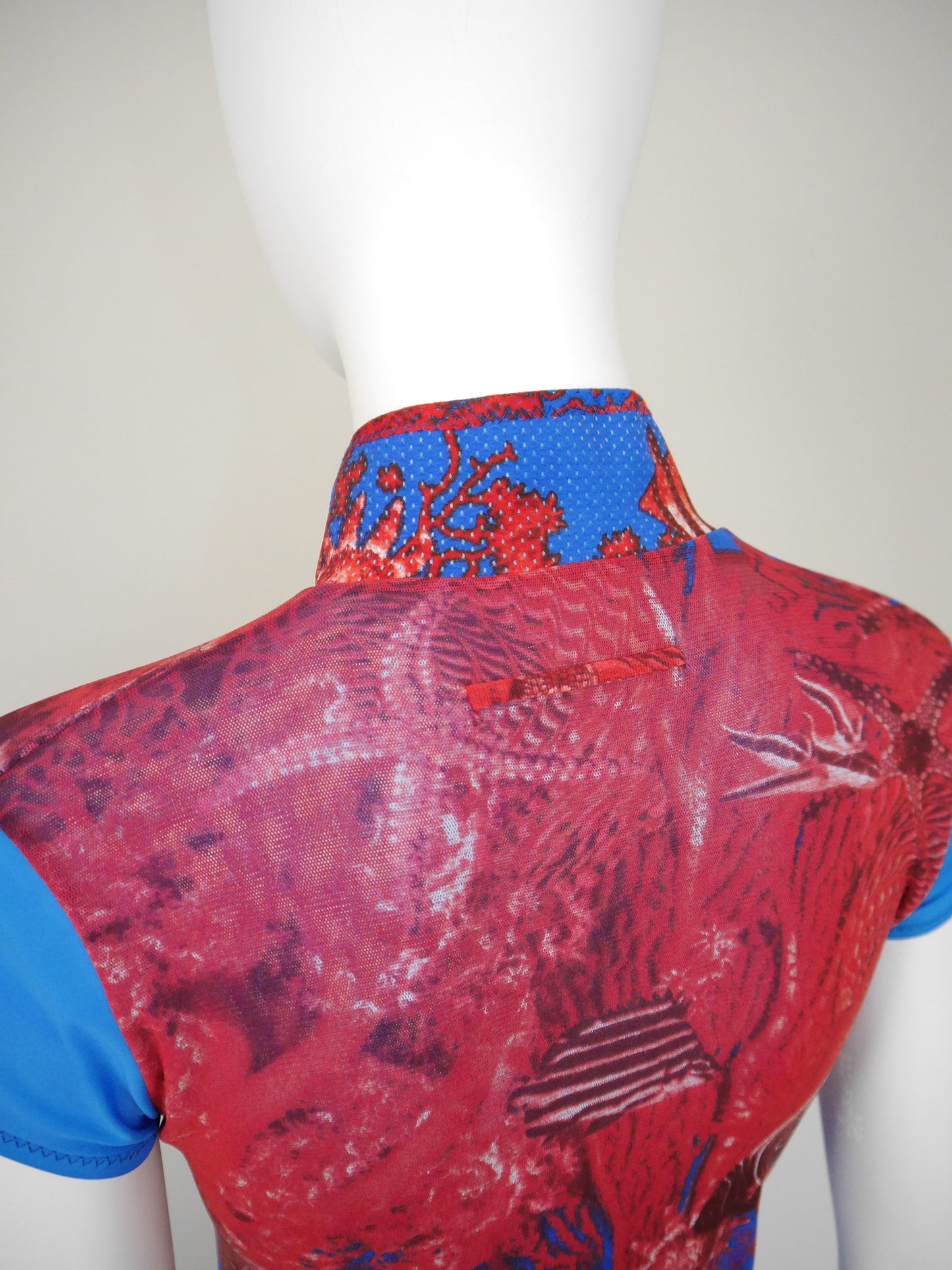 JEAN PAUL GAULTIER 1990s 2000s Vintage Asian Mesh Dress Underwater Scenery Fish Motif