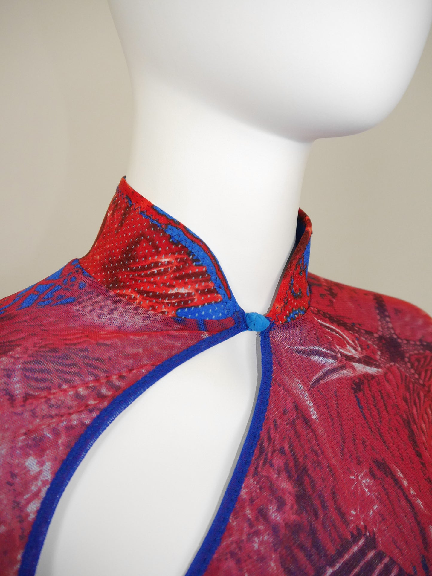 JEAN PAUL GAULTIER 1990s 2000s Vintage Asian Mesh Dress Underwater Scenery Fish Motif