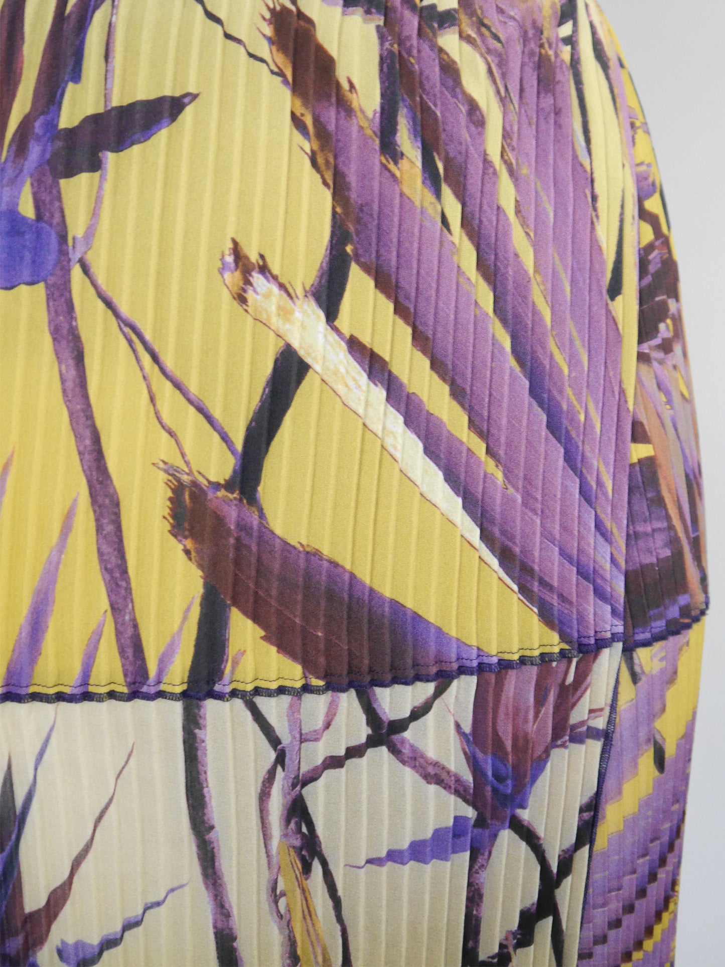 JEAN PAUL GAULTIER 1990s 2000s Vintage Palm Print Mesh Top & Pleated Wrap Skirt Size L