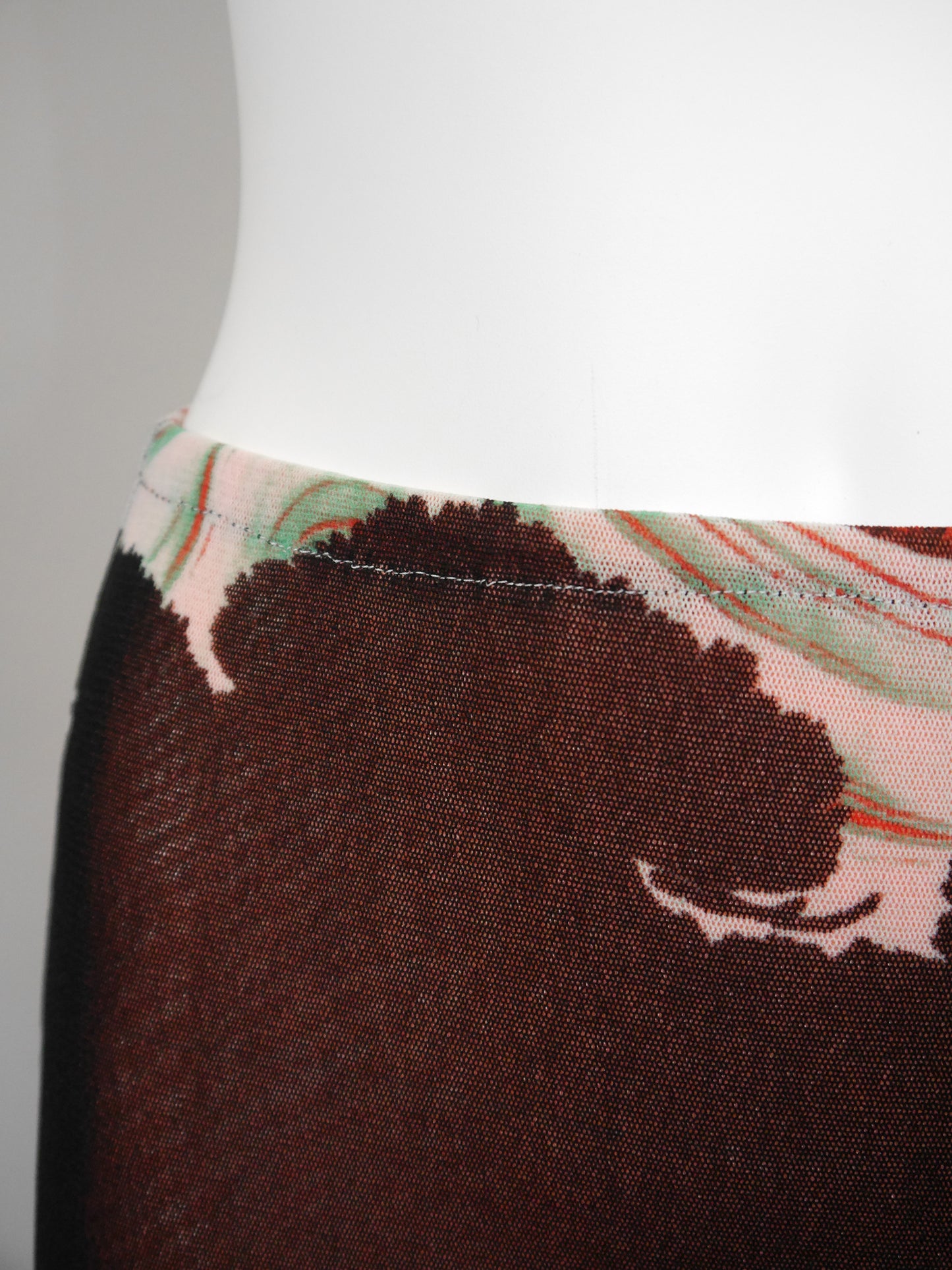 JEAN PAUL GAULTIER 1990s Vintage Mesh Shirt & Maxi Skirt Ensemble Dragon Eagle Print