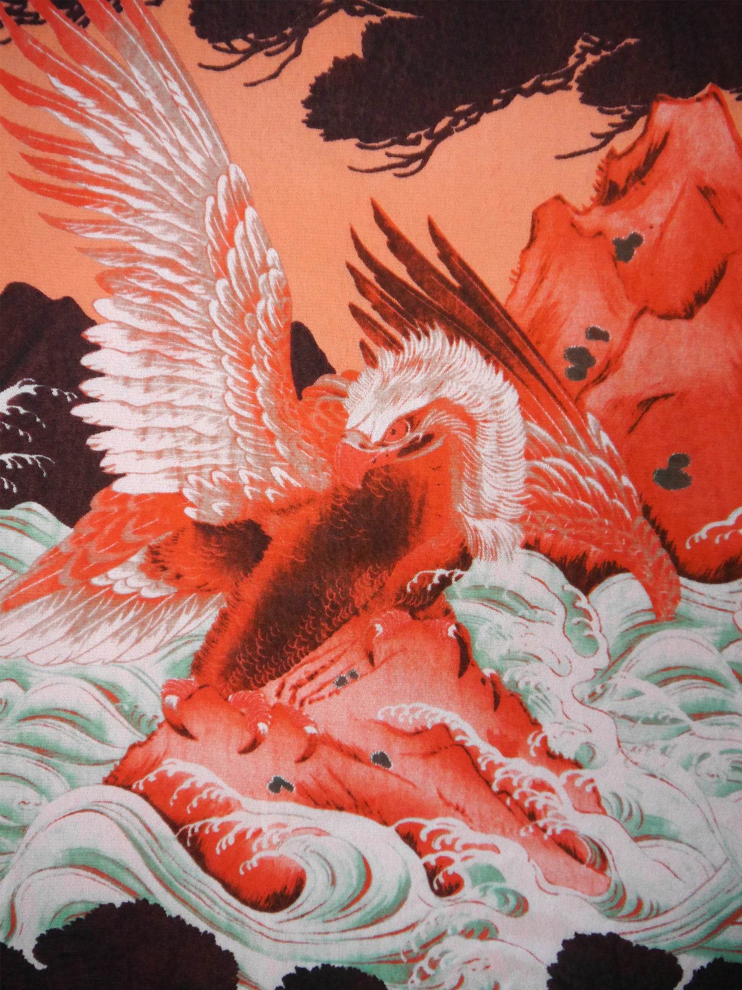 JEAN PAUL GAULTIER 1990s Vintage Mesh Shirt & Maxi Skirt Ensemble Dragon Eagle Print