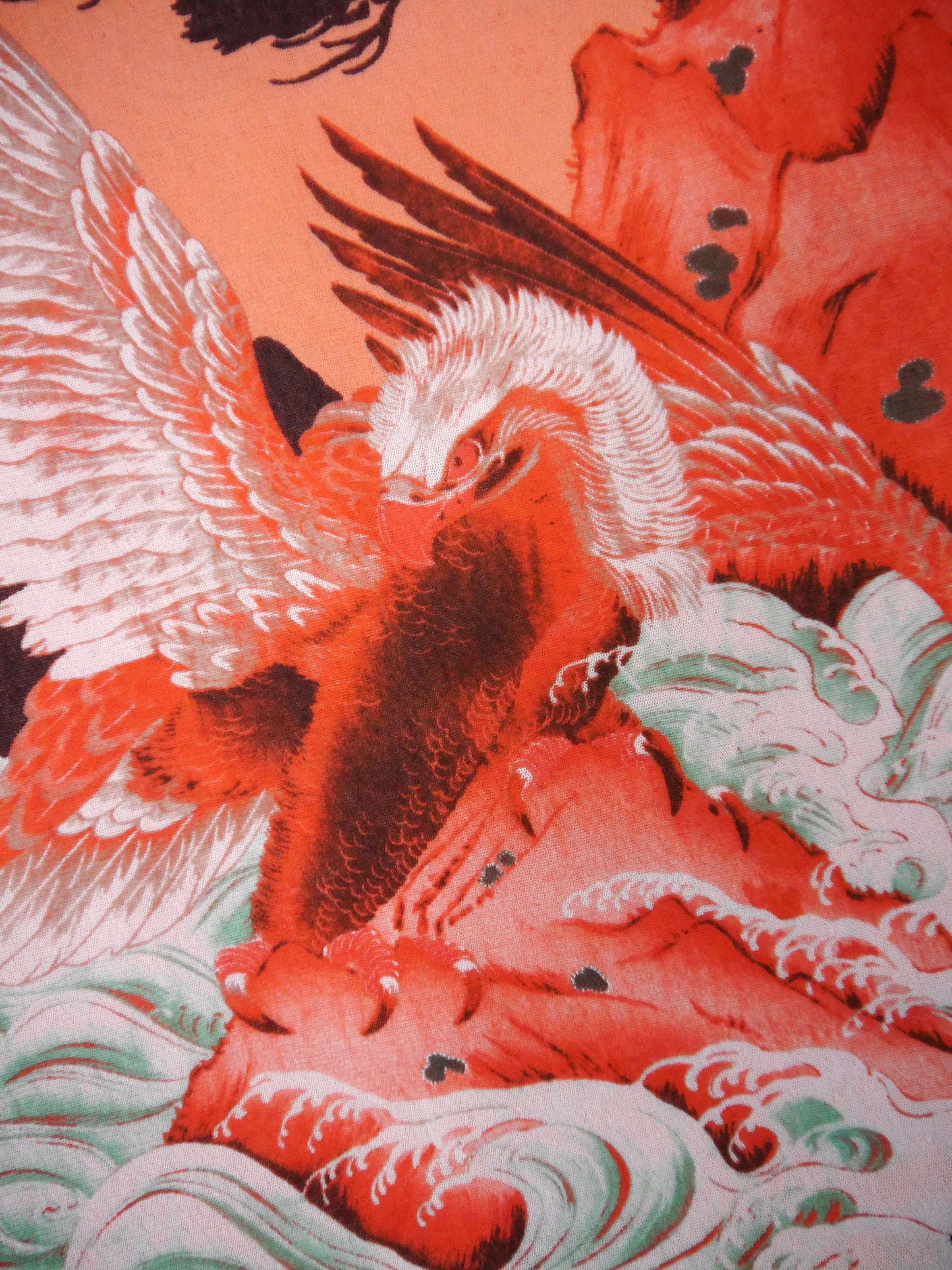 JEAN PAUL GAULTIER 1990s Vintage Mesh Shirt & Maxi Skirt Ensemble Dragon Eagle Print
