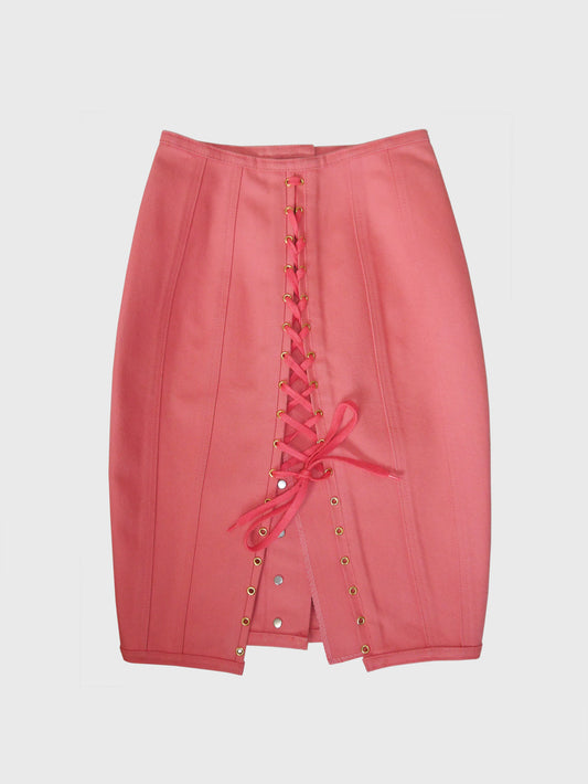 JEAN PAUL GAULTIER Vintage Lace-Up Denim Skirt