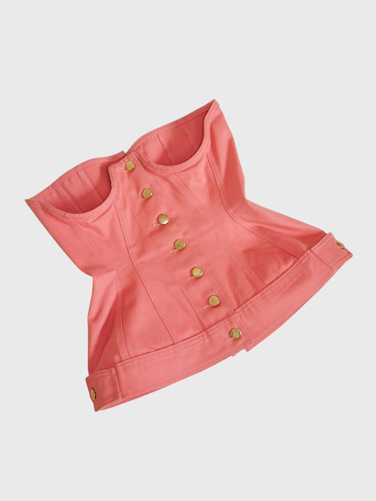 JEAN PAUL GAULTIER Vintage Lace-Up Denim Corset Top