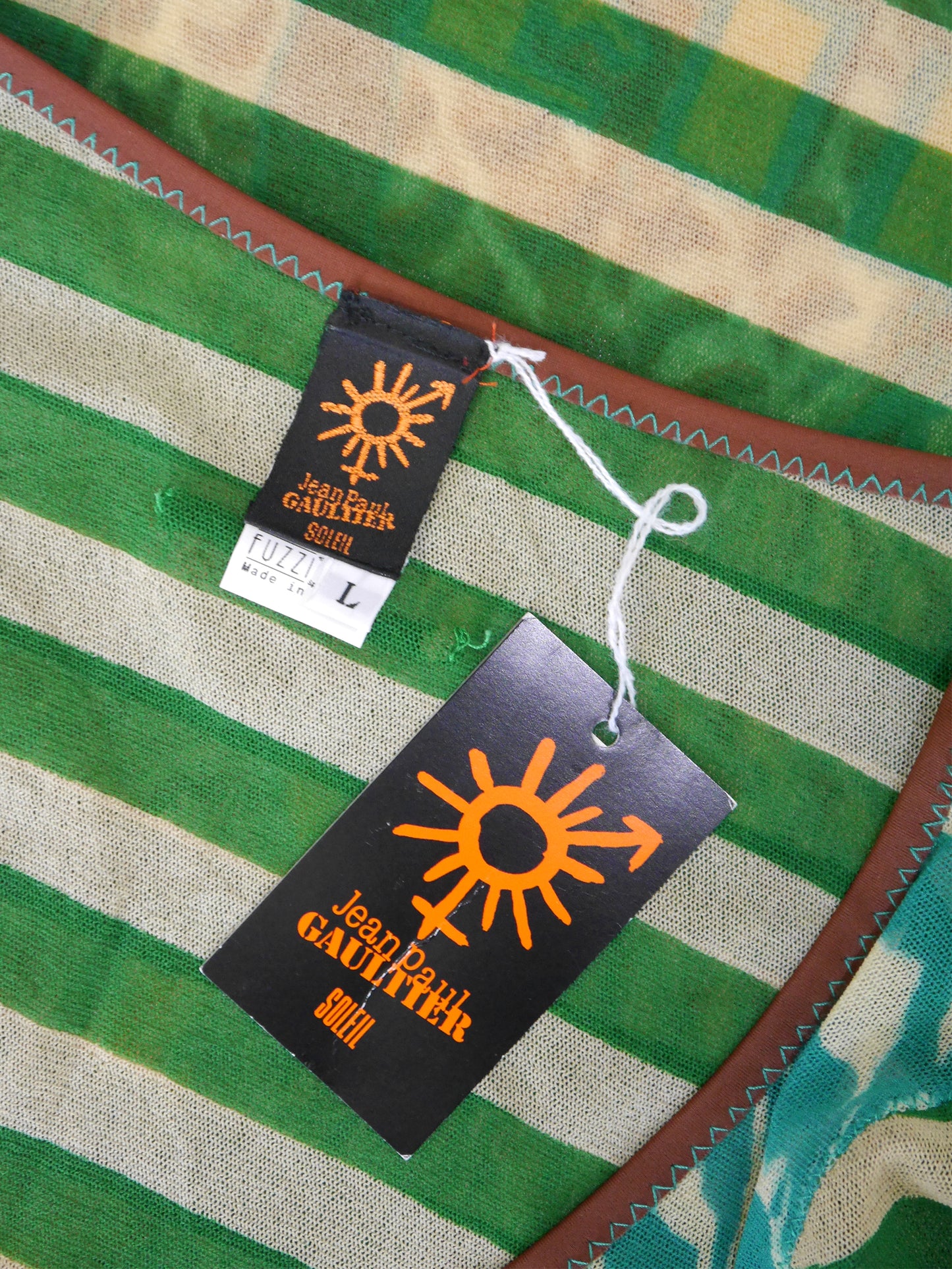 JEAN PAUL GAULTIER "Amour au Soleil" 1990s 2000s Vintage Mesh Shirt & Palazzo Pants Set NWT Size L