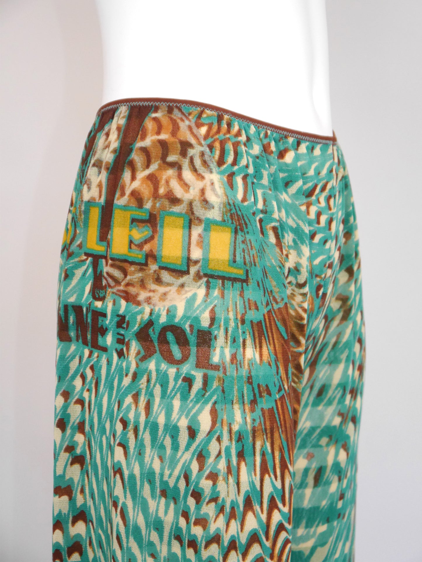 JEAN PAUL GAULTIER "Amour au Soleil" 1990s 2000s Vintage Mesh Shirt & Palazzo Pants Set NWT Size L