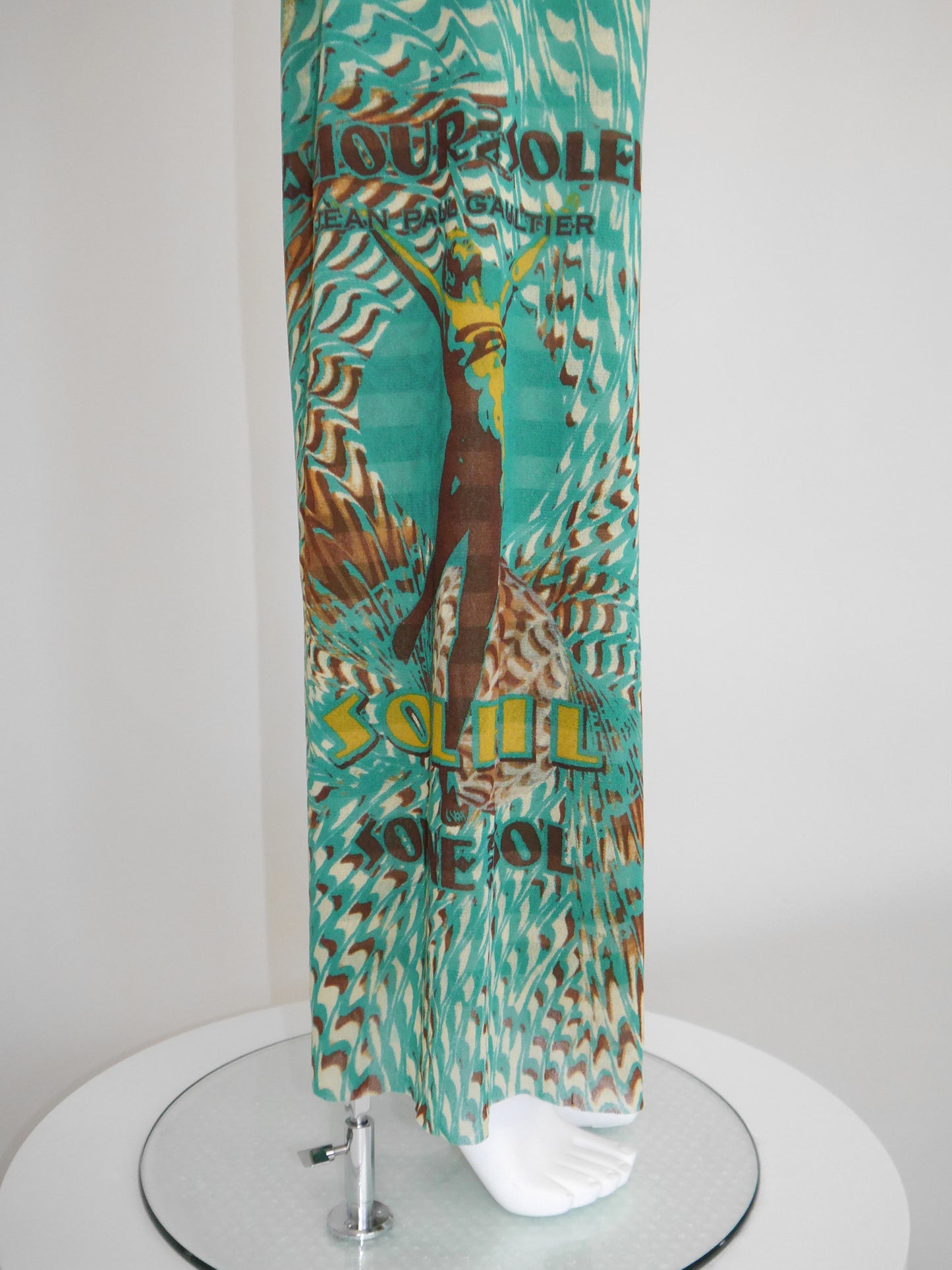 JEAN PAUL GAULTIER "Amour au Soleil" 1990s 2000s Vintage Mesh Shirt & Palazzo Pants Set NWT Size L