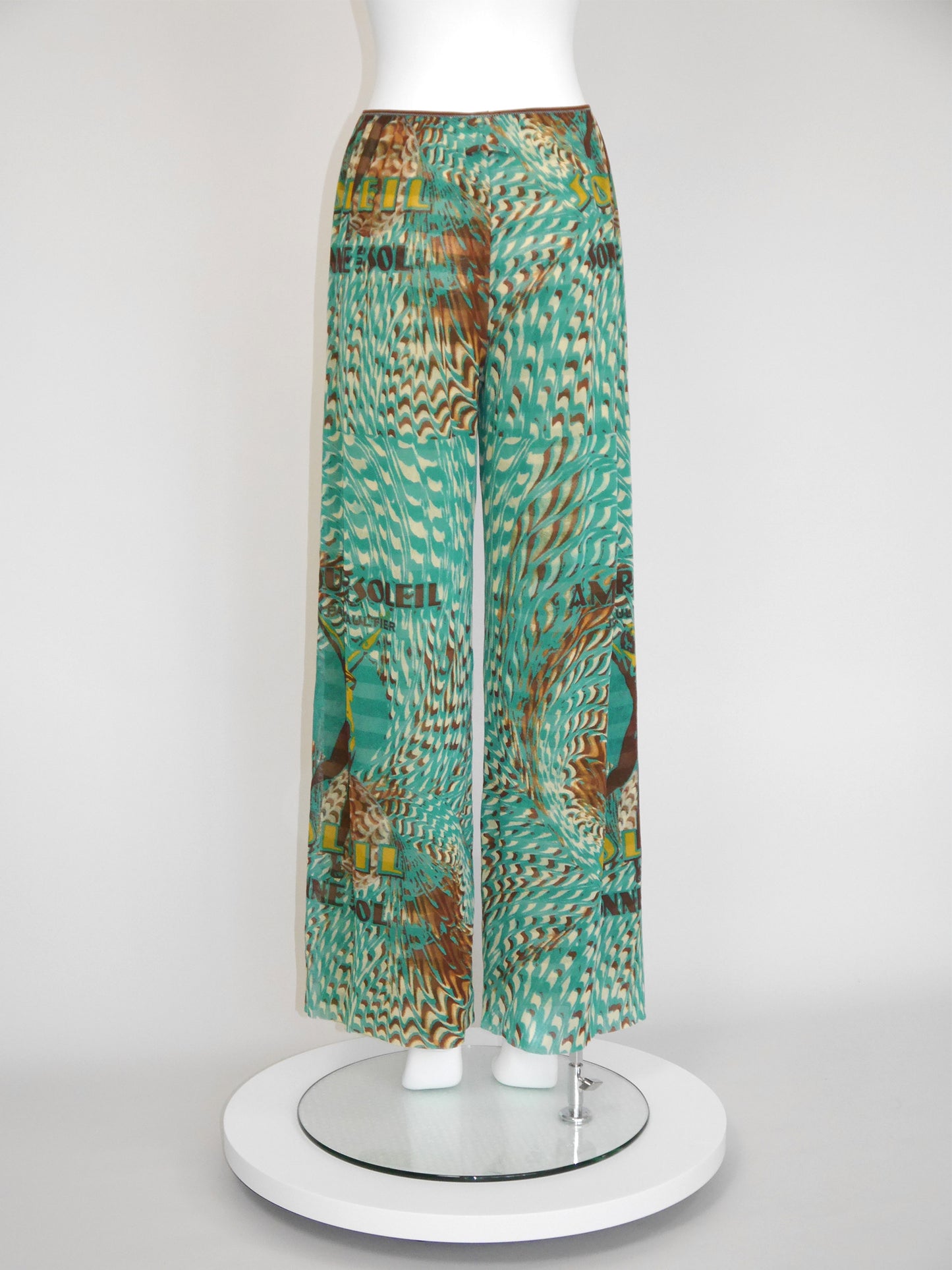 JEAN PAUL GAULTIER "Amour au Soleil" 1990s 2000s Vintage Mesh Shirt & Palazzo Pants Set NWT Size L