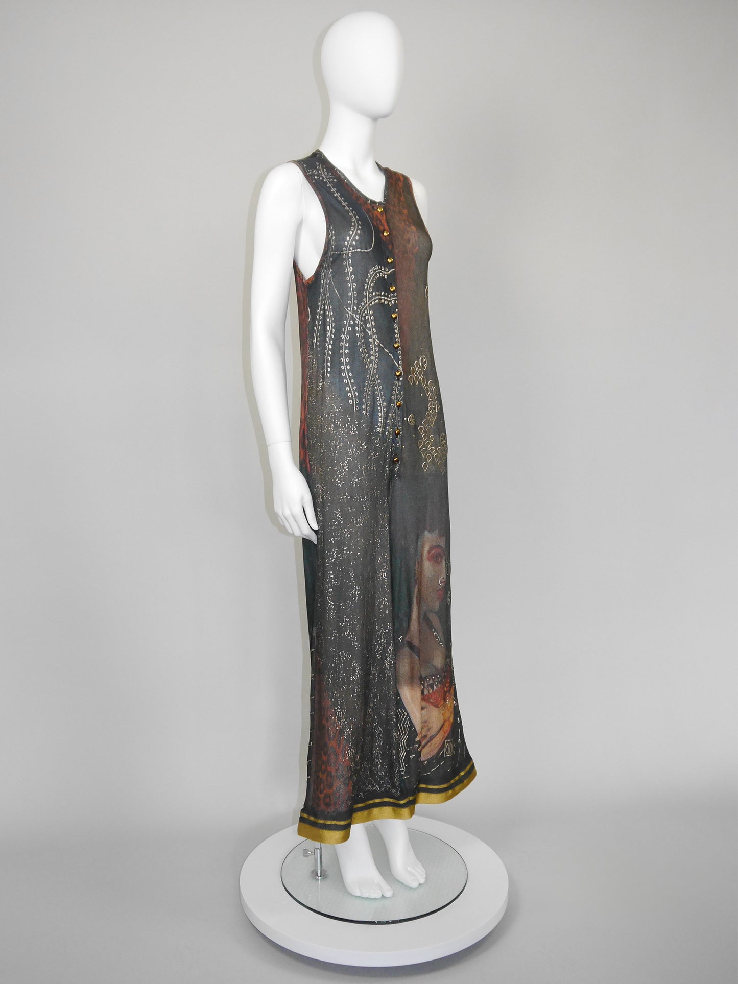 JEAN PAUL GAULTIER Spring 1989 Vintage Rare Jumpsuit w/ Elaborate Print Size S-M