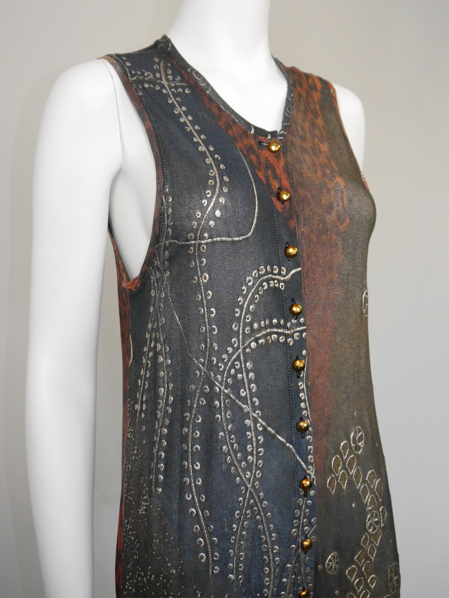 JEAN PAUL GAULTIER Spring 1989 Vintage Rare Jumpsuit w/ Elaborate Print Size S-M