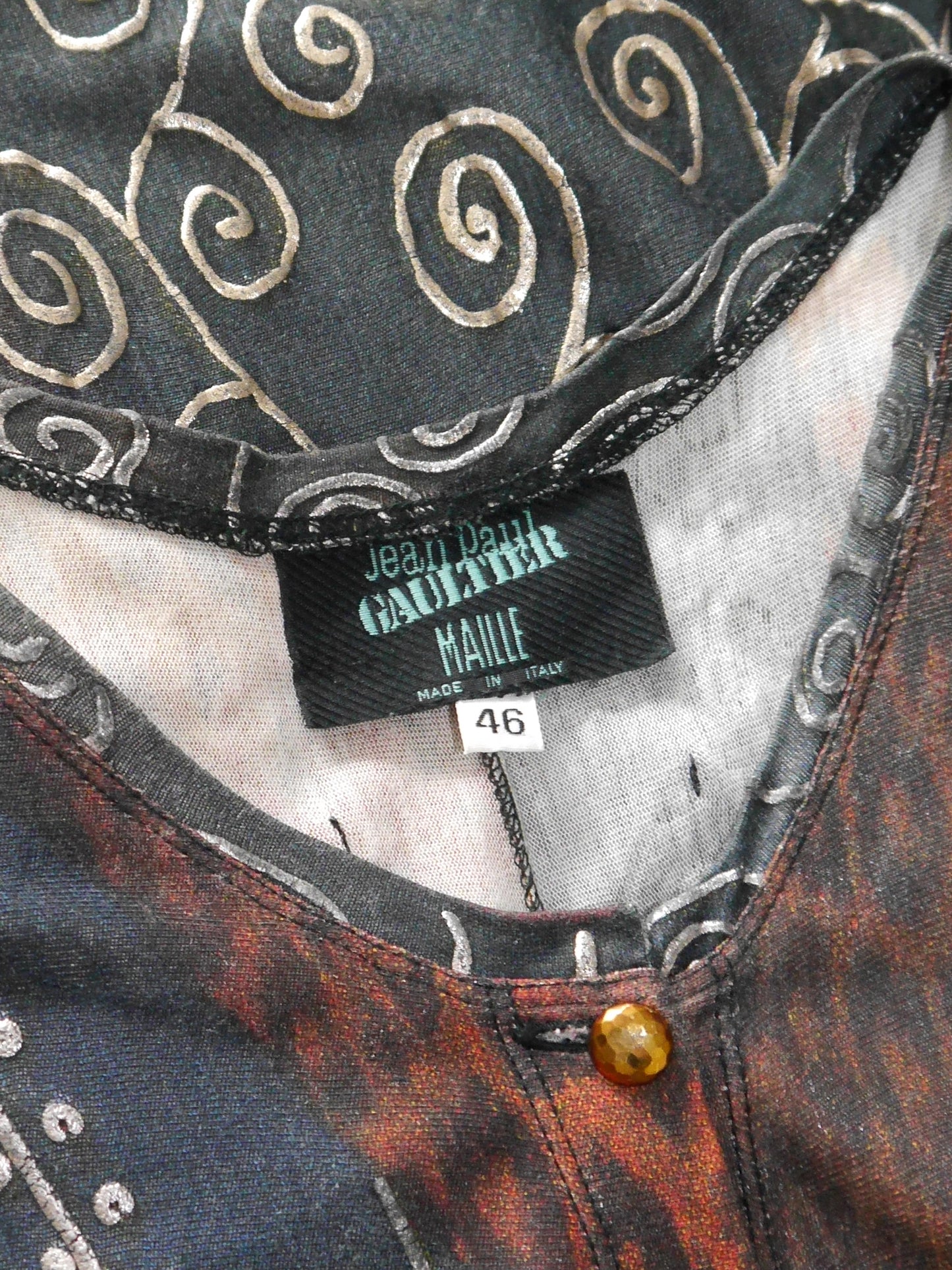 JEAN PAUL GAULTIER Spring 1989 Vintage Rare Jumpsuit w/ Elaborate Print Size S-M