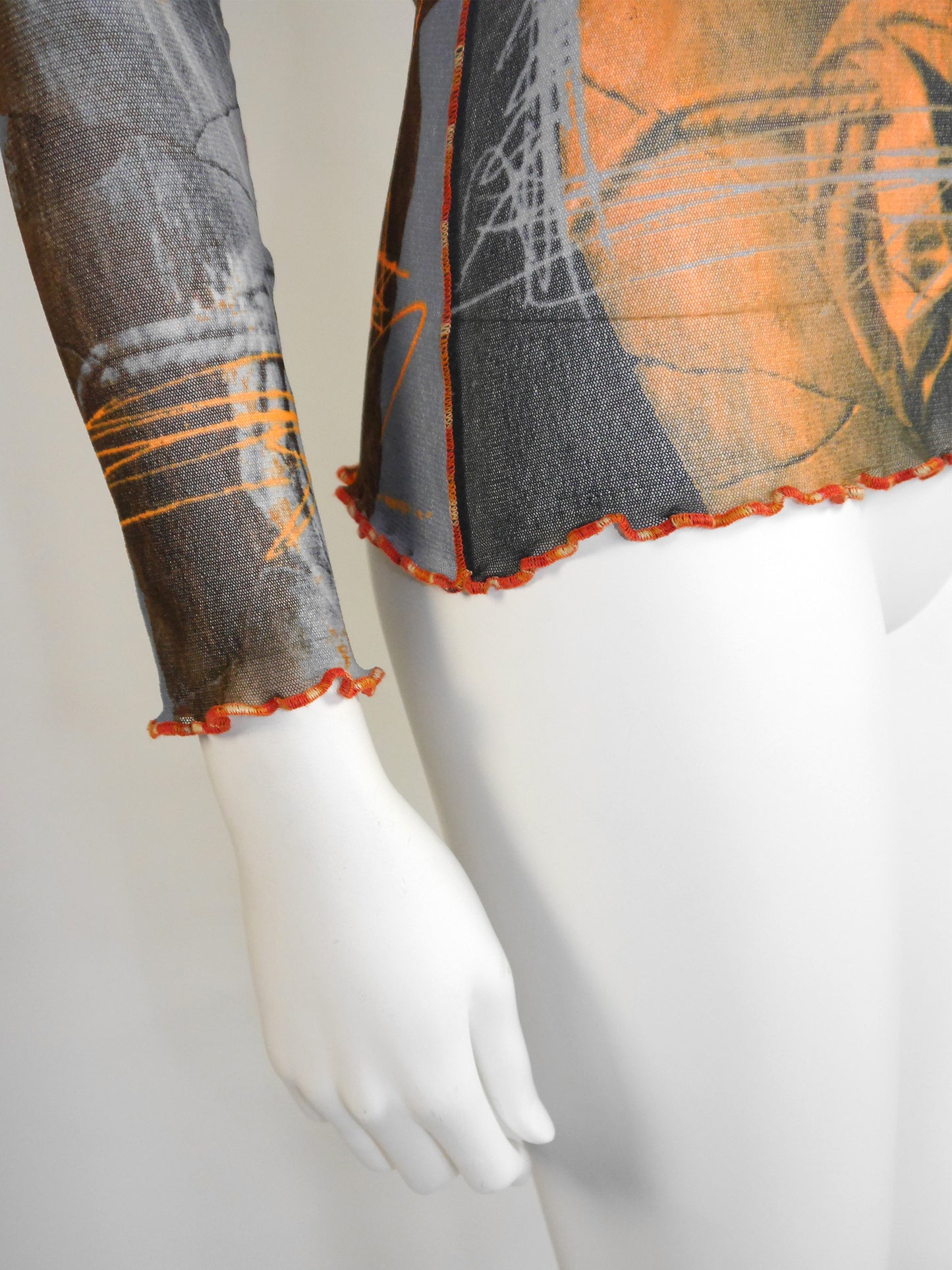 JEAN PAUL GAULTIER Spring 1999 Vintage Venus de Milo Mesh Longsleeve Top Shirt Size M