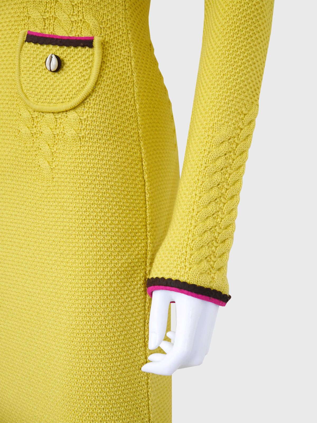 JOHN GALLIANO Fall 1999 Vintage Knit Dress w/ Oversized Collar