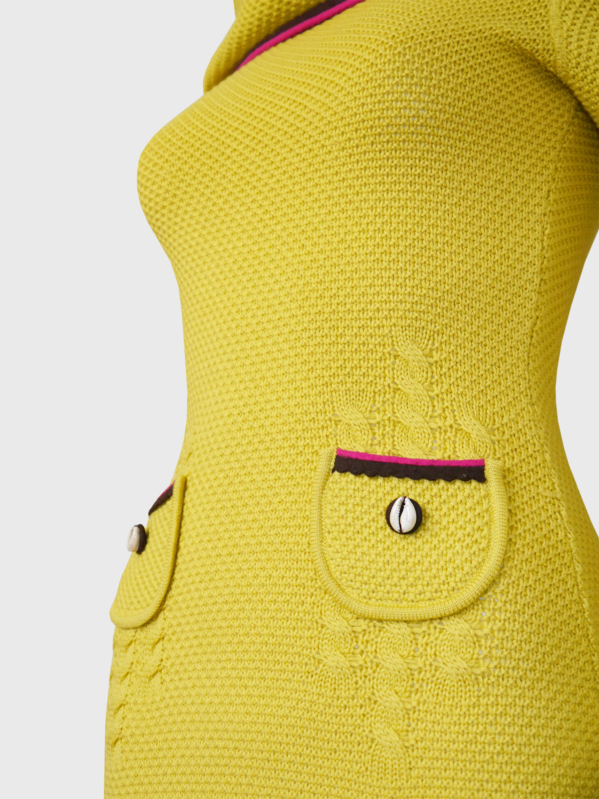 JOHN GALLIANO Fall 1999 Vintage Knit Dress w/ Oversized Collar