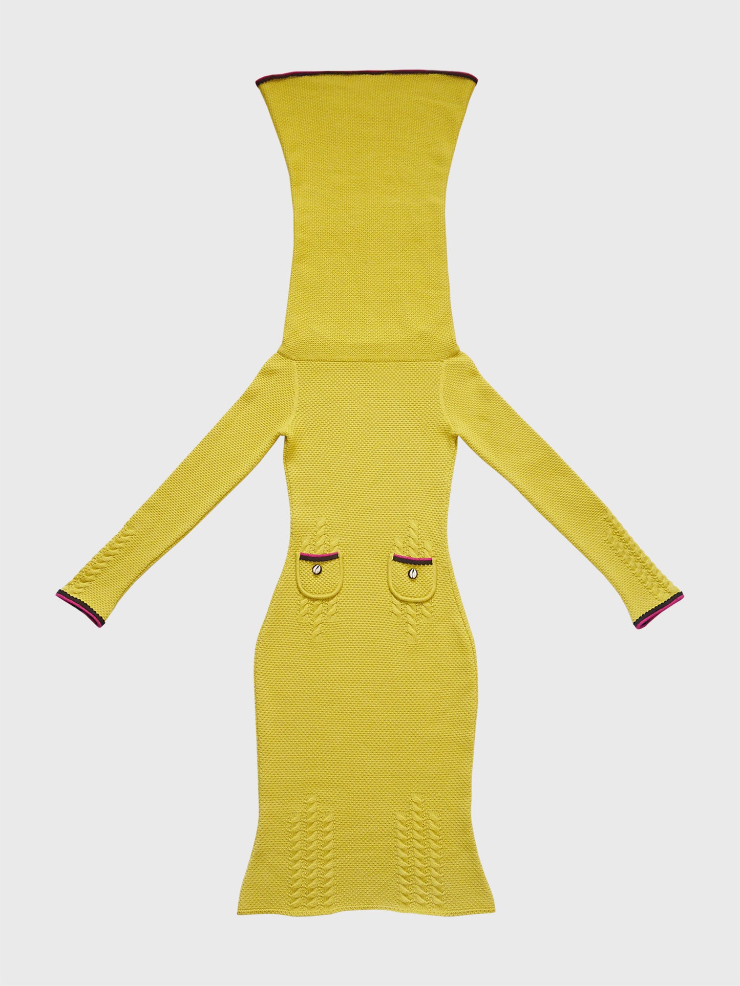 JOHN GALLIANO Fall 1999 Vintage Knit Dress w/ Oversized Collar