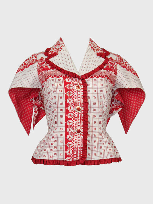 JOHN GALLIANO Spring 1997 Vintage Rare Bandana Style Tailored Jacket Size XS