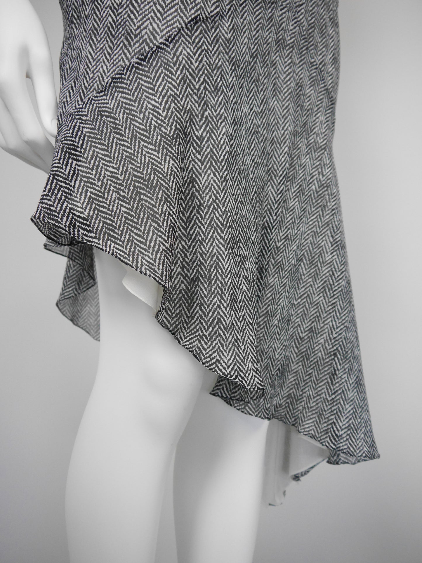 JOHN GALLIANO Spring 2001 Vintage Asymmetrical Silk Slip Dress Lingerie Style Size S