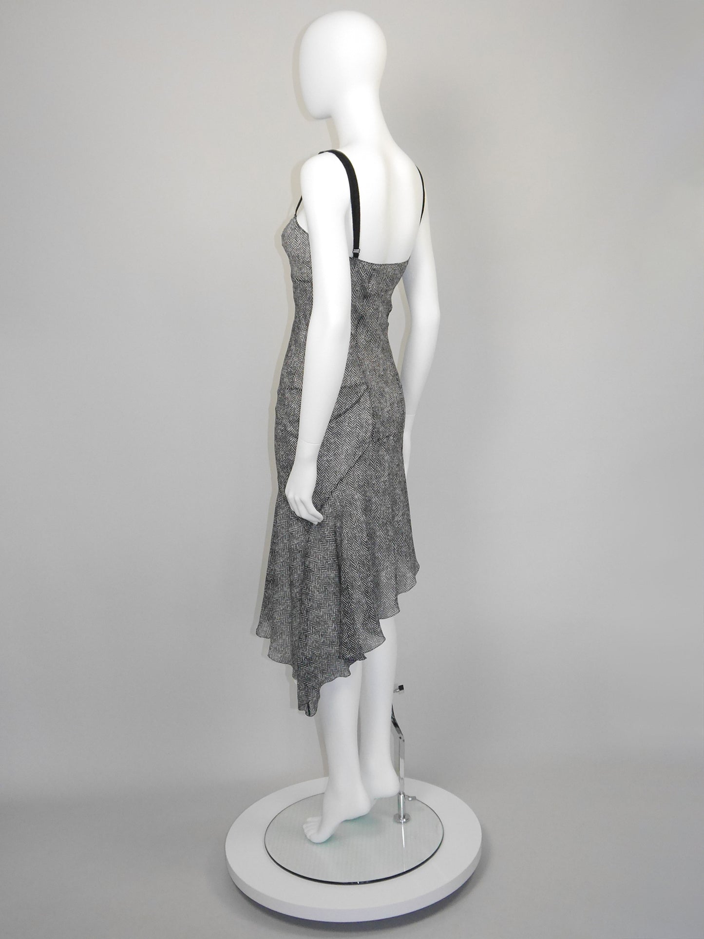 JOHN GALLIANO Spring 2001 Vintage Asymmetrical Silk Slip Dress Lingerie Style Size S
