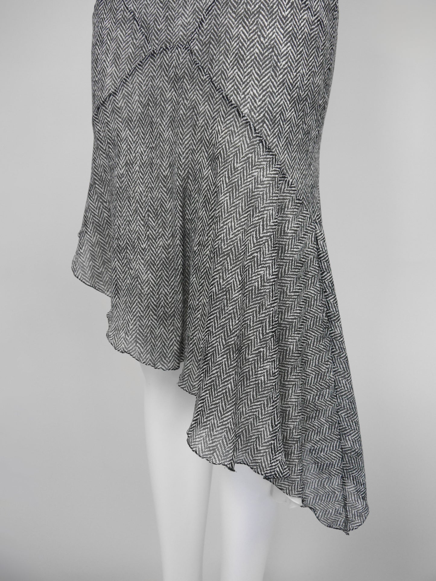 JOHN GALLIANO Spring 2001 Vintage Asymmetrical Silk Slip Dress Lingerie Style Size S