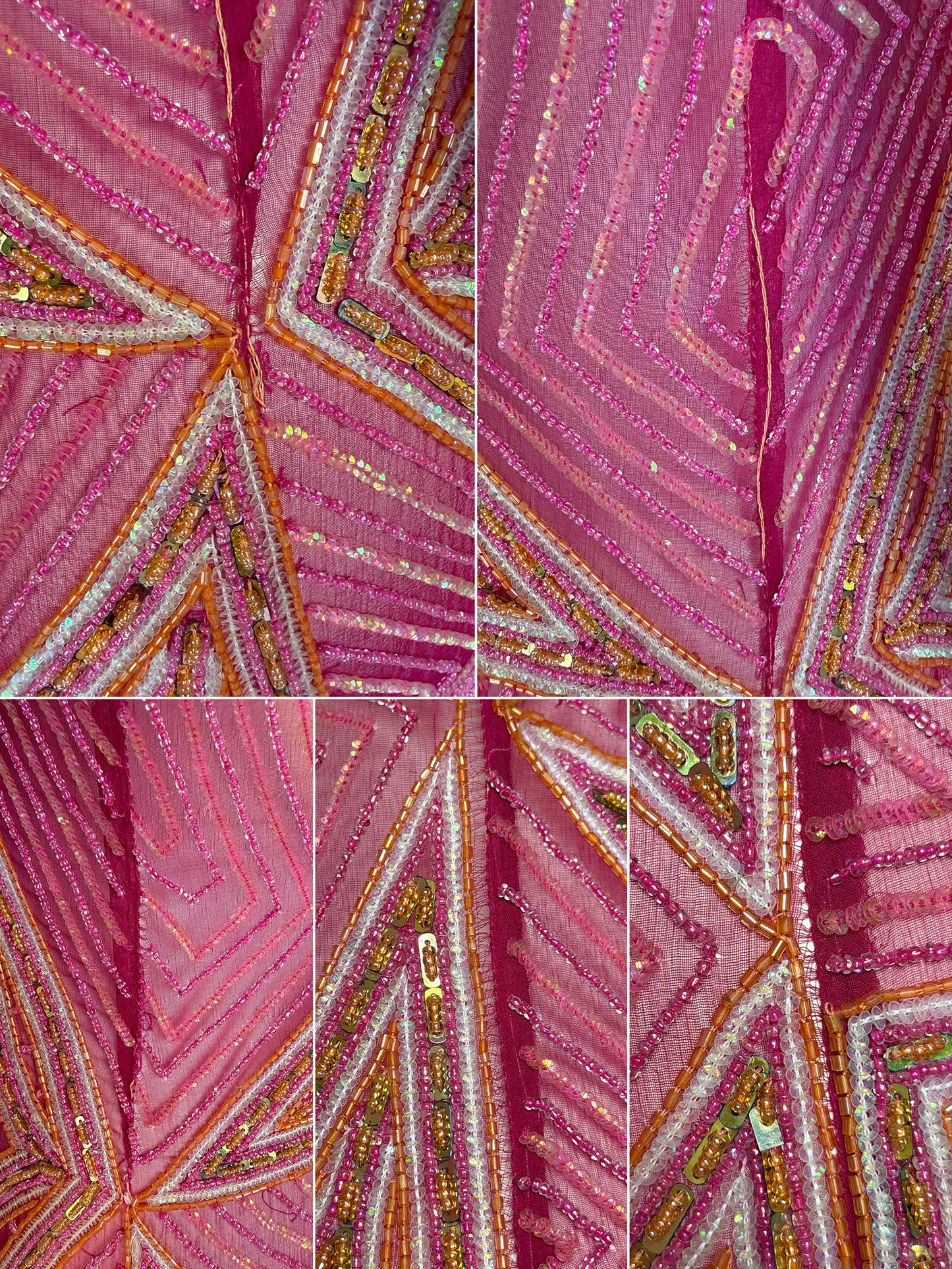 JULIEN MACDONALD 1990s 2000s Vintage Fully Beaded & Sequined Pink Silk Evening Gown Size XS