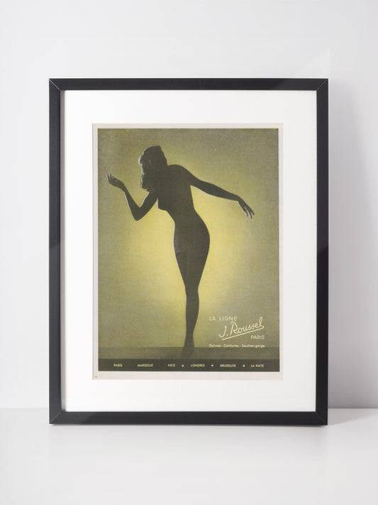 J. ROUSSEL 1947 Vintage Advertisement 1940s Lingerie Print Ad