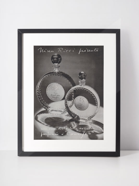 NINA RICCI 1947 Vintage Advertisement 1940s Eau de Cœur-Joie Perfume Print Ad Fragrance Parfum