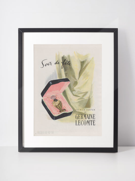 GERMAINE LECOMTE 1947 Vintage Advertisement 1940s Perfume Print Ad Fragrance Parfum
