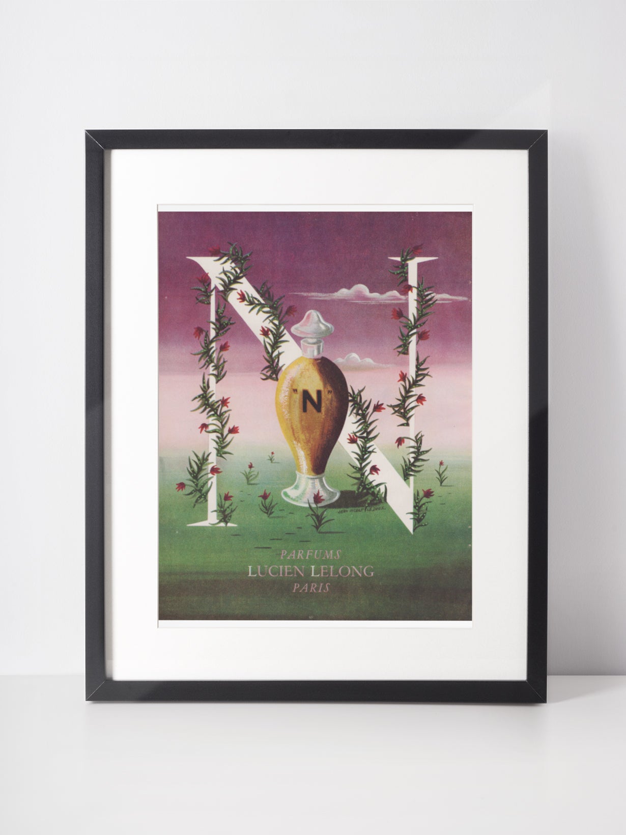 LUCIEN LELONG 1947 Vintage Advertisement 1940s Perfume Print Ad Fragrance Parfum