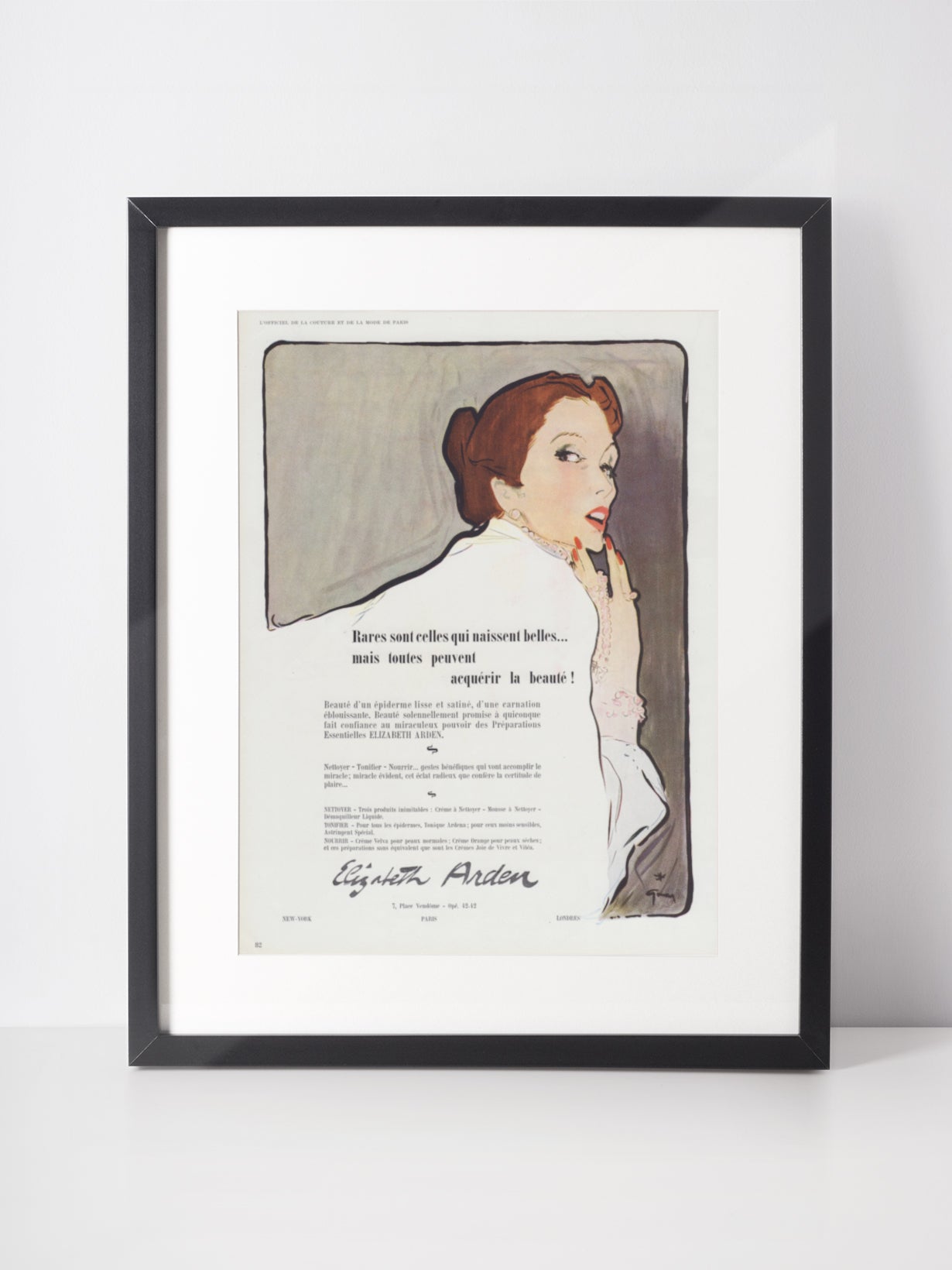 RENÉ GRUAU 1950 Vintage Fashion Illustration 1950s Art