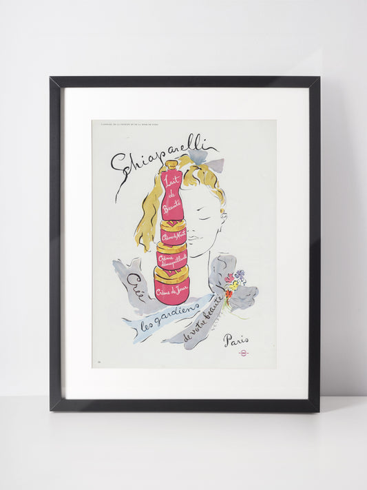 SCHIAPARELLI 1951 Vintage Print Advertisement Beauty Cosmetics 1950s
