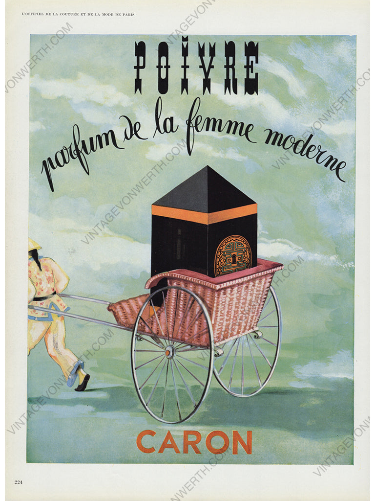 CARON 1956 Vintage Advertisement 1950s Perfume Parfum Print Ad