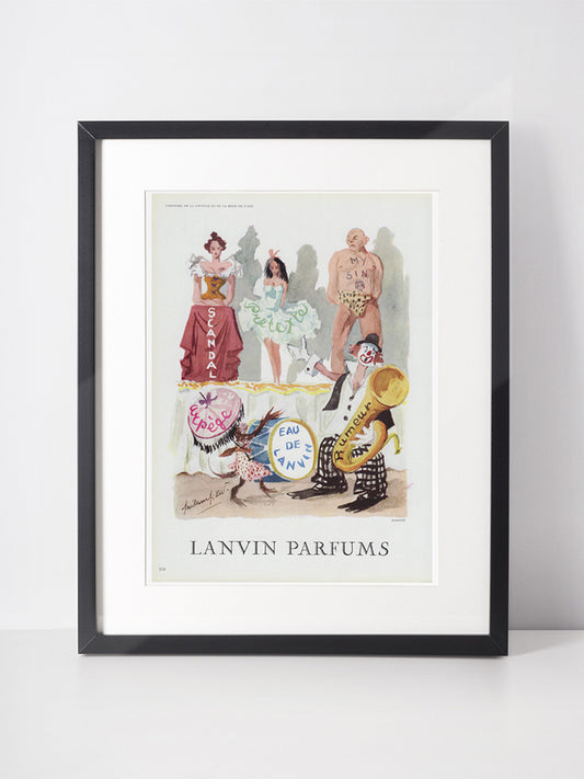 LANVIN 1956 Vintage Advertisement 1950s Perfume Parfum Print Ad