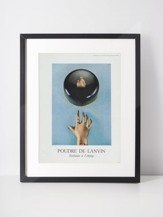 LANVIN 1956 Vintage Print Advertisement Beauty 1950s Reverse Jean Patou