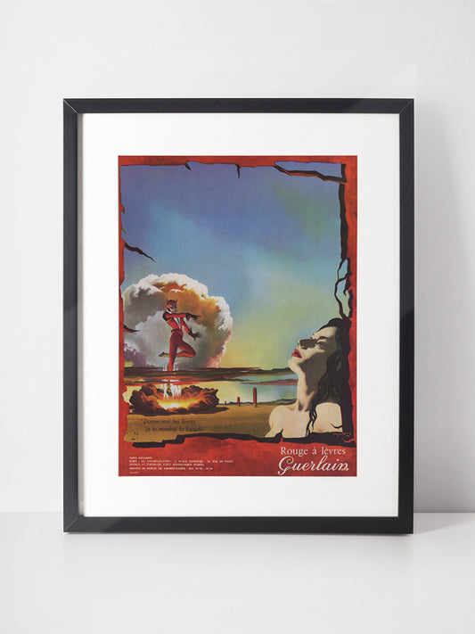 GUERLAIN 1960 Vintage Advertisement 1960s Beauty Print Ad Makeup Lipstick