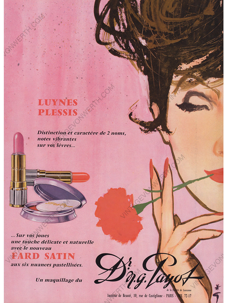 PAYOT 1960 Vintage Advertisement 1960s Print Ad Beauty René Gruau