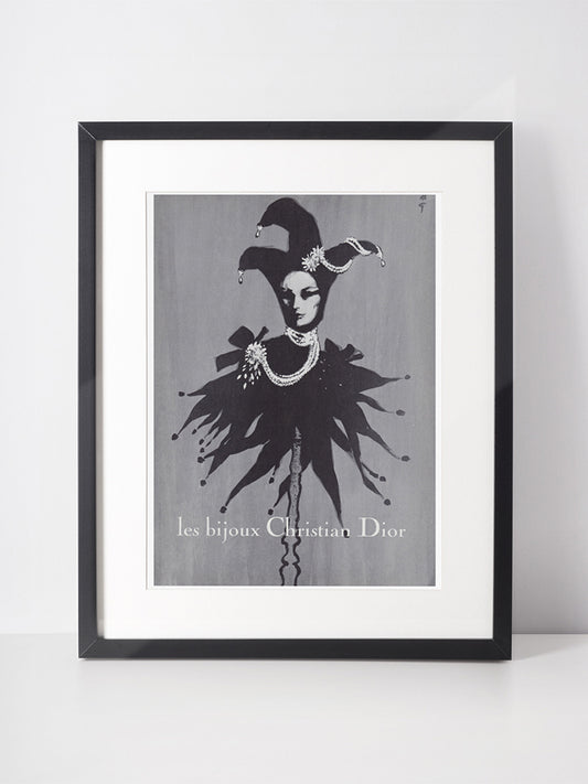 CHRISTIAN DIOR 1962 Vintage Advertisement 1960s Jewelry Print Ad René Gruau