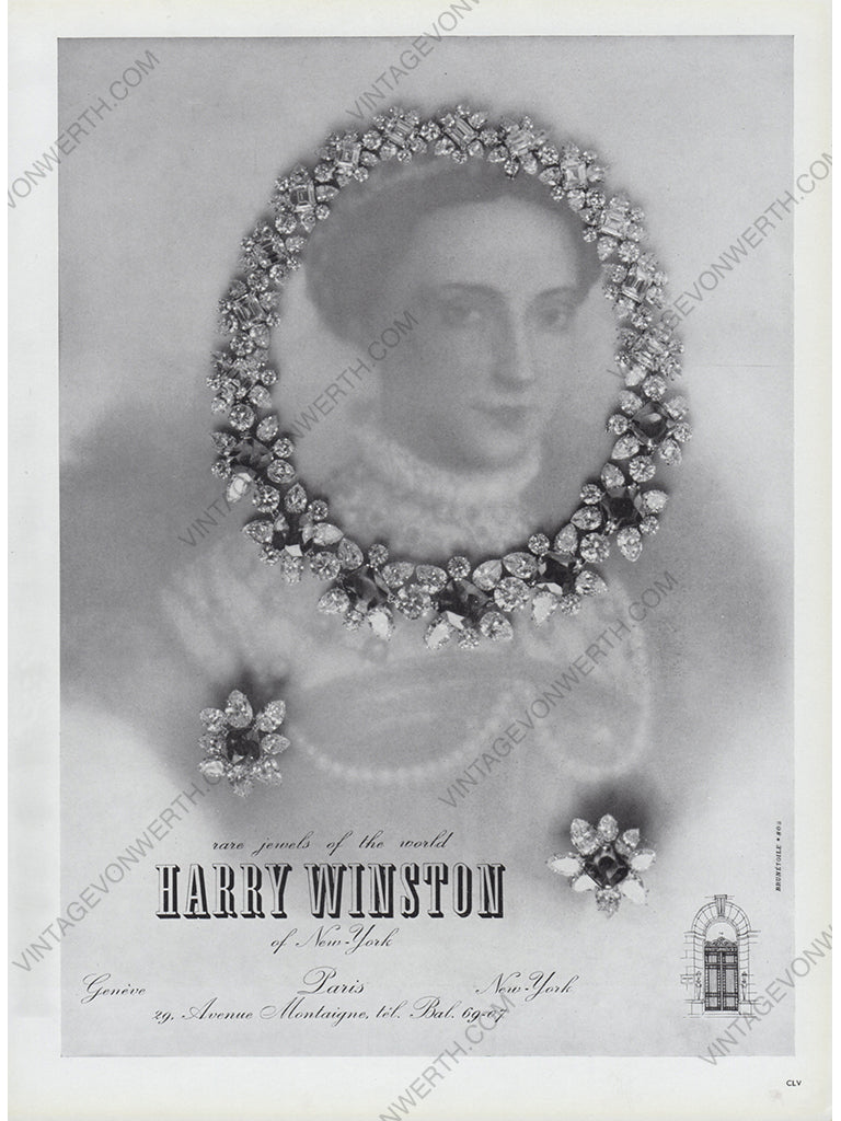 HARRY WINSTON 1962 Vintage Advertisement 1960s Jewelry Print Ad
