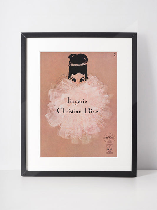 CHRISTIAN DIOR 1962 Vintage Advertisement 1960s Lingerie Print Ad René Gruau