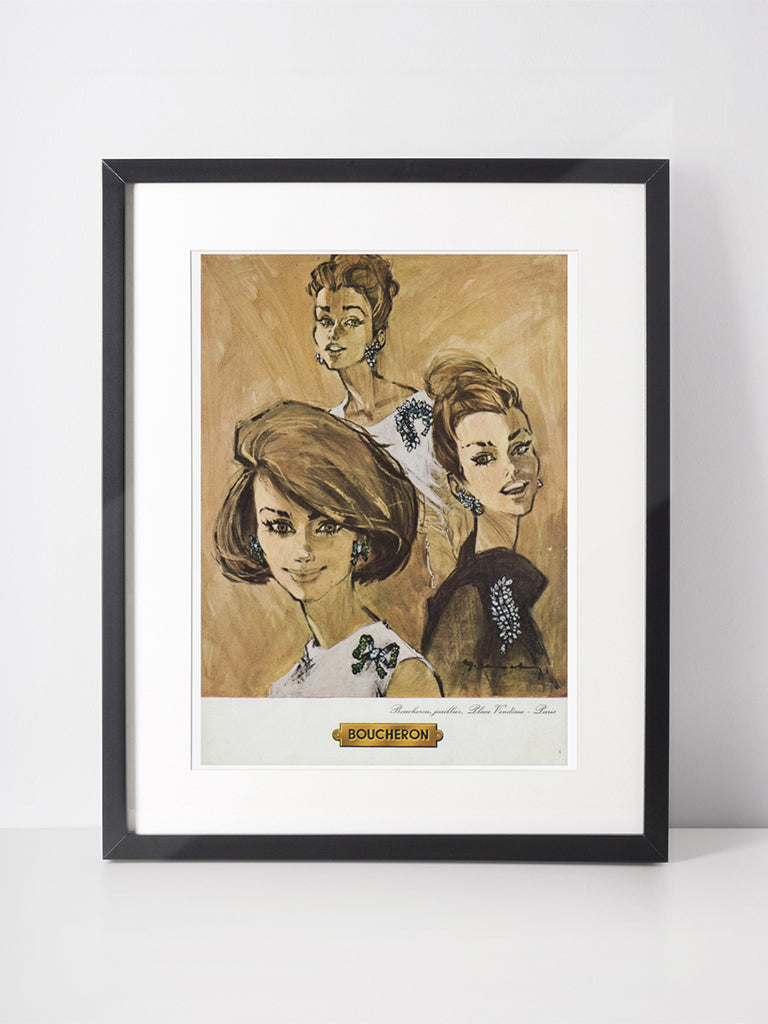BOUCHERON 1963 Vintage Advertisement 1960s Jewelry Ad Guy Demachy