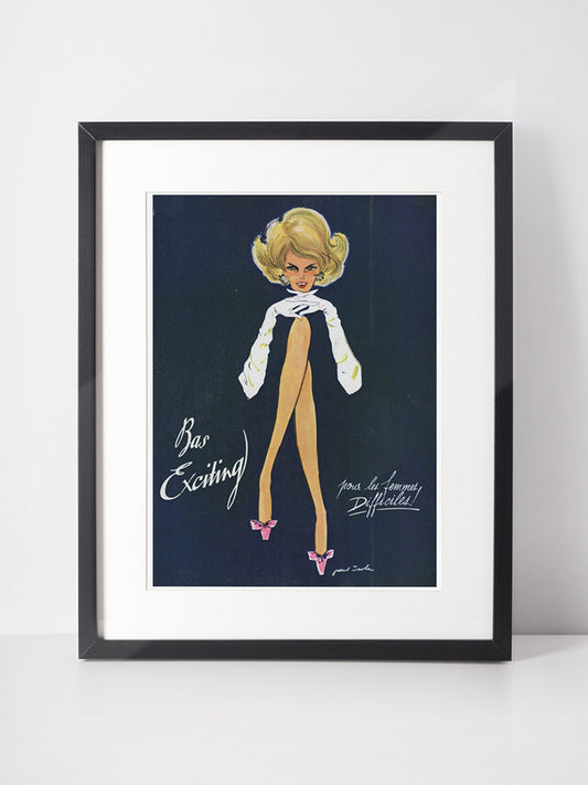 BAS EXCITING 1963 Vintage Advertisement 1960s Hosiery Paul Isola