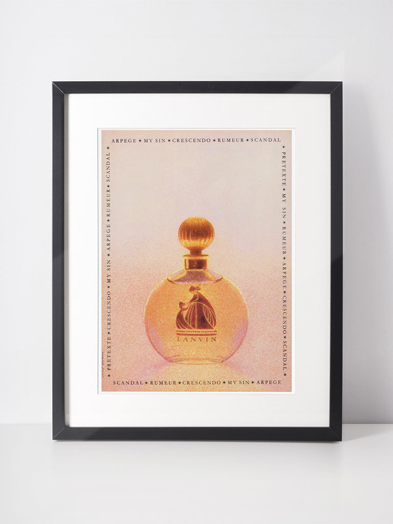 LANVIN 1963 Vintage Advertisement 1960s Perfume Ad Print