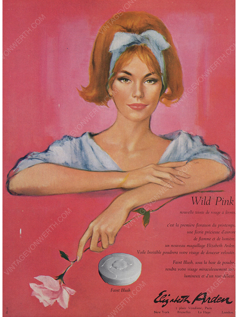 ELIZABETH ARDEN 1964 Vintage Advertisement 1960s Beauty Print Ad