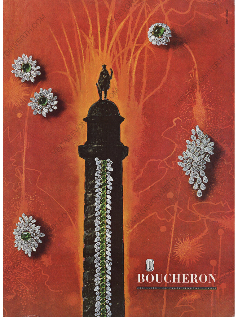 BOUCHERON 1965 Vintage Advertisement 1960s Jewelry Print Ad