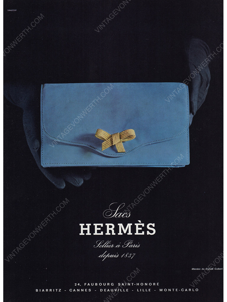 HERMÈS 1965 Vintage Advertisement 1960s Hermès Bags Print Ad