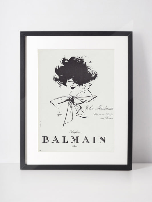 PIERRE BALMAIN 1965 Vintage Advertisement 1960s Perfume Ad René Gruau