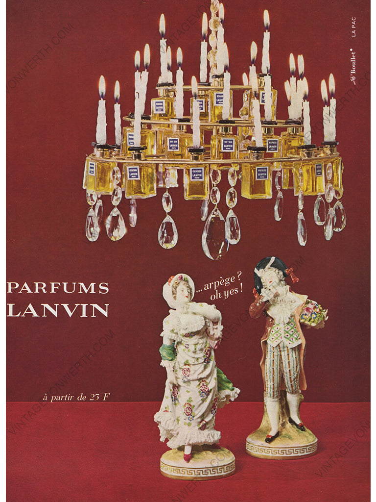 LANVIN 1965 Vintage Advertisement 1960s Perfume Ad Arpège