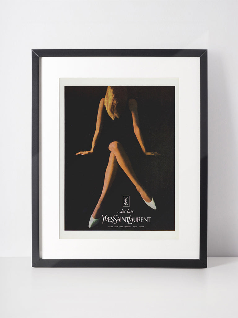 YVES SAINT LAURENT 1966 Vintage Advertisement 1960s Hosiery Ad