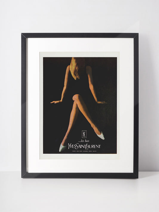 YVES SAINT LAURENT 1966 Vintage Advertisement 1960s Hosiery Ad